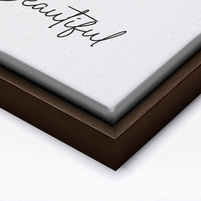 Hello Beautiful No1, Canvas, 16"H x 20"W, Brown Framed