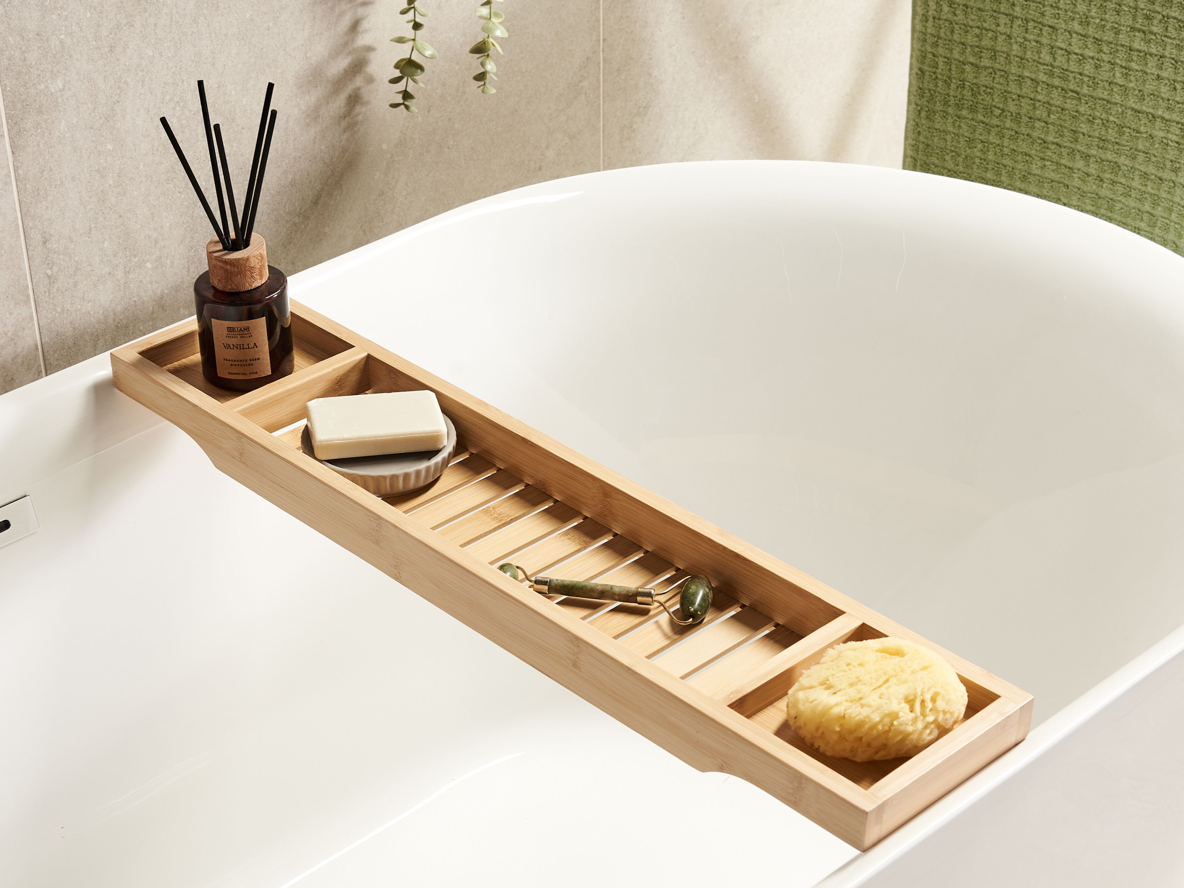 Natur Pur CAUCA Freestanding Bamboo Bath Caddy | Wayfair.co.uk