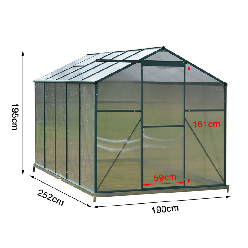Aiza Greenhouse, 195cm H x 190cm W x 252cm D, Green