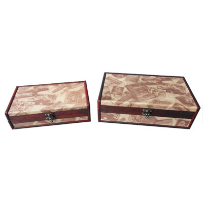Ensemble de boîtes décoratives 2 pièces flat surface rectangulaire Bourbeau