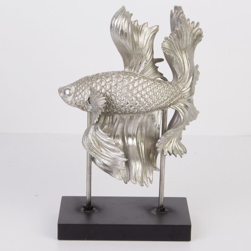 Wilmore Animals Figurines & Sculptures, Matt Brushed Nickel, 34.5cm H x 21.5cm W x 21.5cm D