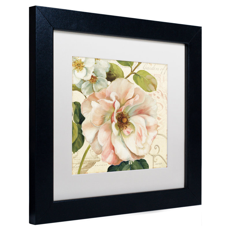 Les Jardin II Black Wood Framed Canvas Art, 11 x 11