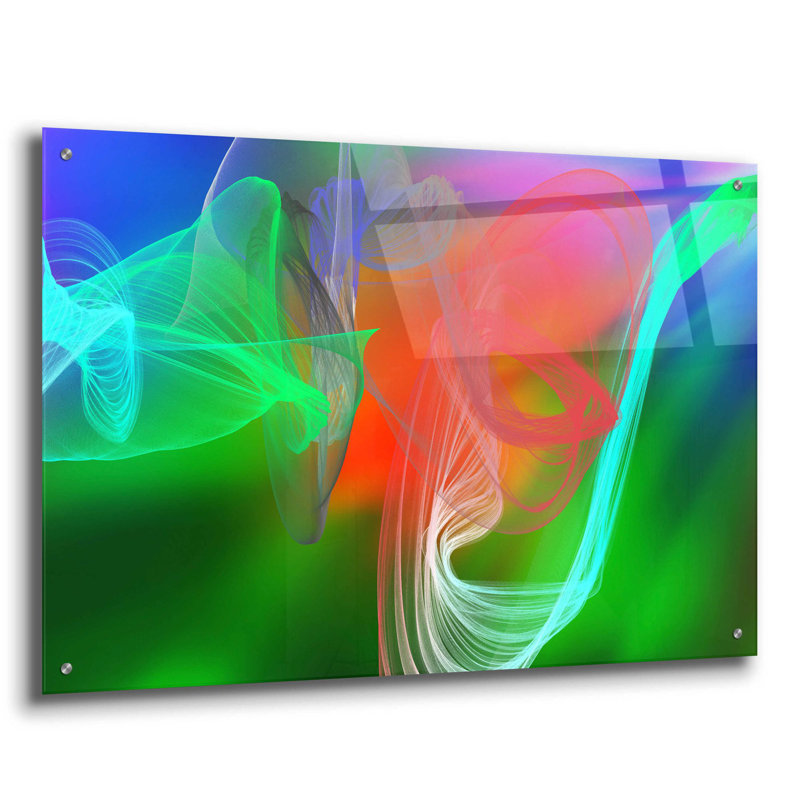 Orren Ellis «Inverted Color In The Lines 8» par Irena Orlov, art mural en verre acrylique, H 24 po x l 36 po x P 0,2 po