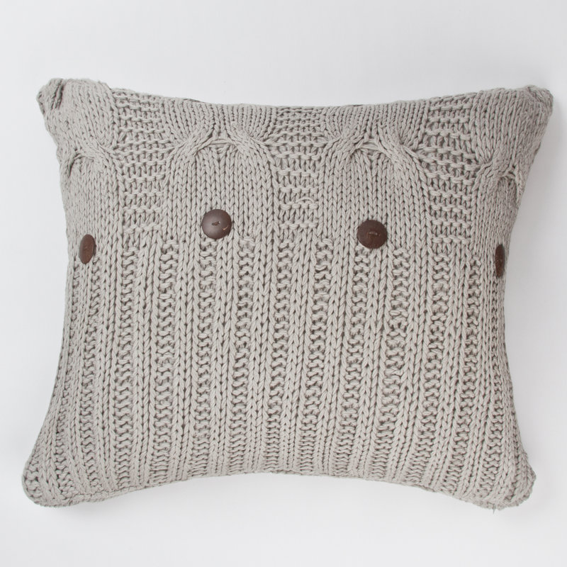Michaela Euro Pillow Cover, Gray, 26"H x 26"W