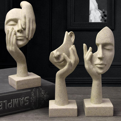 3 Pcs Thinker Statue,Modern Home Sculptures,Collectible Figurines