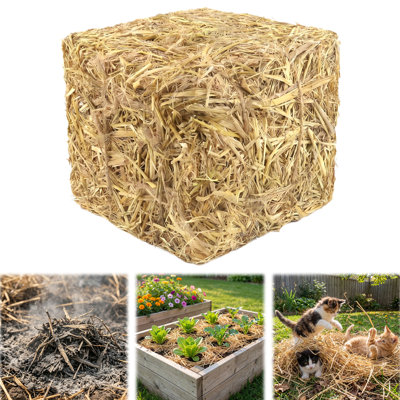 2,2 lb de paille compressée pour jardinières, petits lits de jardin et literie pour animaux