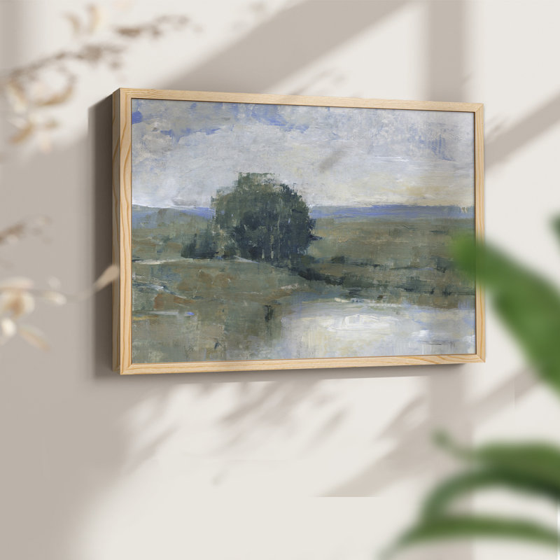 Riverbank Impression I - Reproduction encadrée - Restickable, Naturel, H 11 po x l 14 po