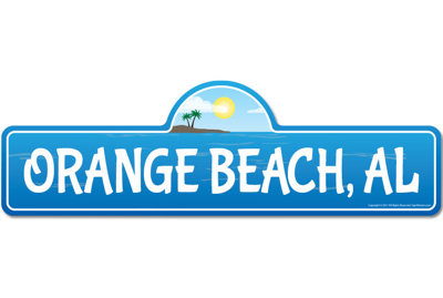 Orange Beach Al Street Sign Heavy Duty Plastic 6" X 18"