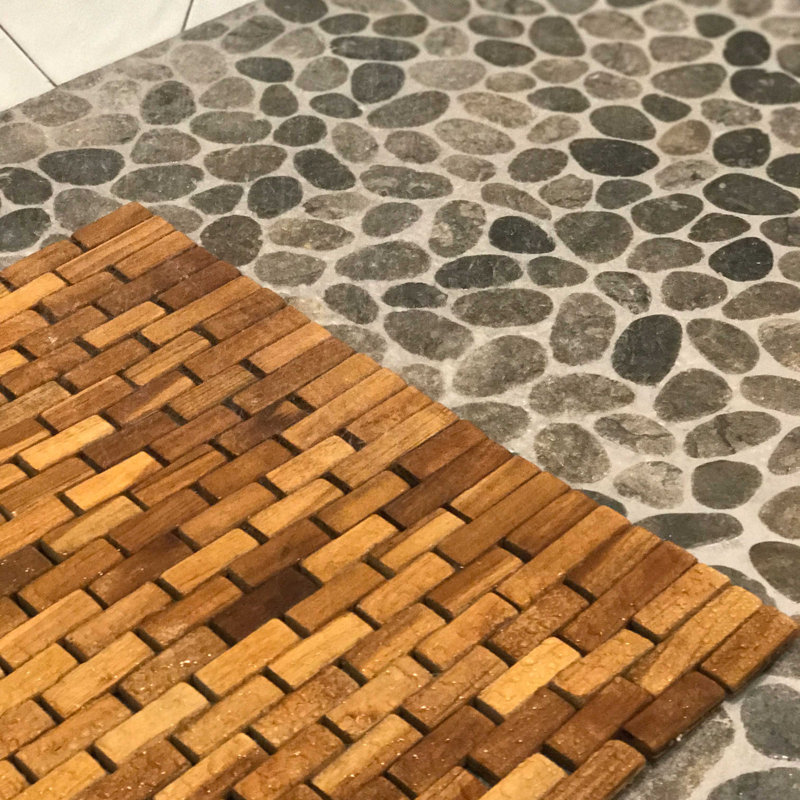 Hartness Bath Rug, Natural Teak Wood