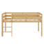 Lit mezzanine bas en bois avec échelle