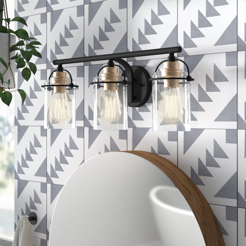 Emerson 3-Light Matte Black Vanity Light