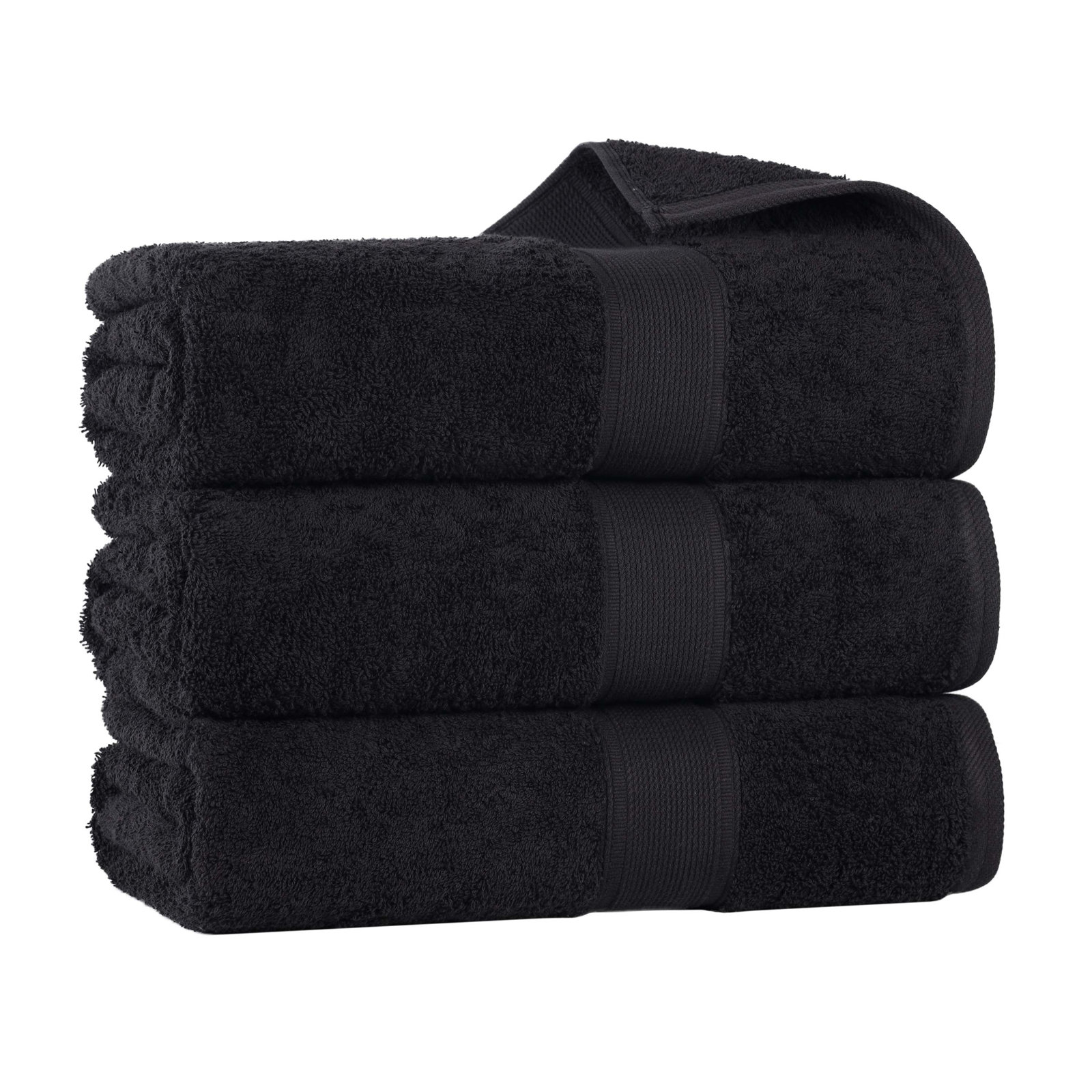 Organic Cotton Towel Set, Black, 3 Bath Towel Set