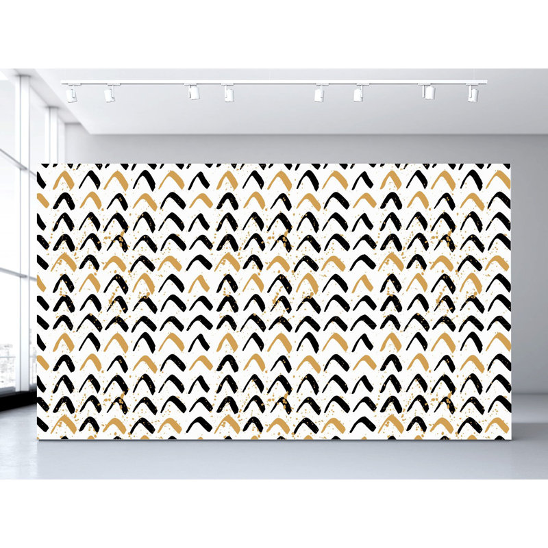 Rouleau de papier peint à chevrons L 27 pi x l 25 po, Or