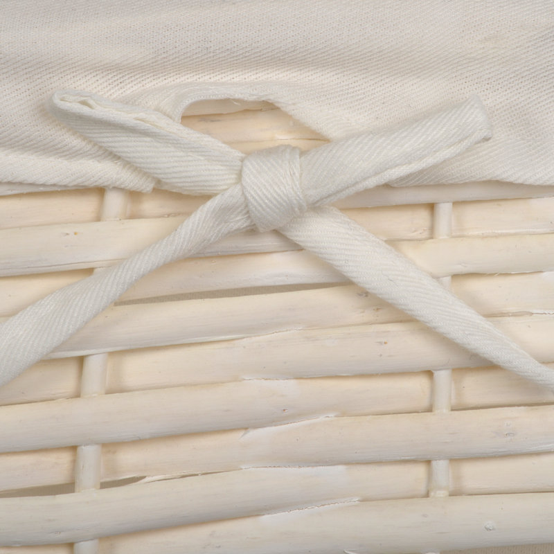 JVL Wicker Decorative Basket, White