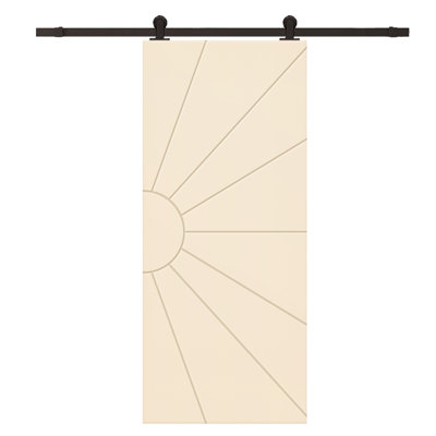 Hollow Paneled Painted without Installation Hardware Kit Barn Door
