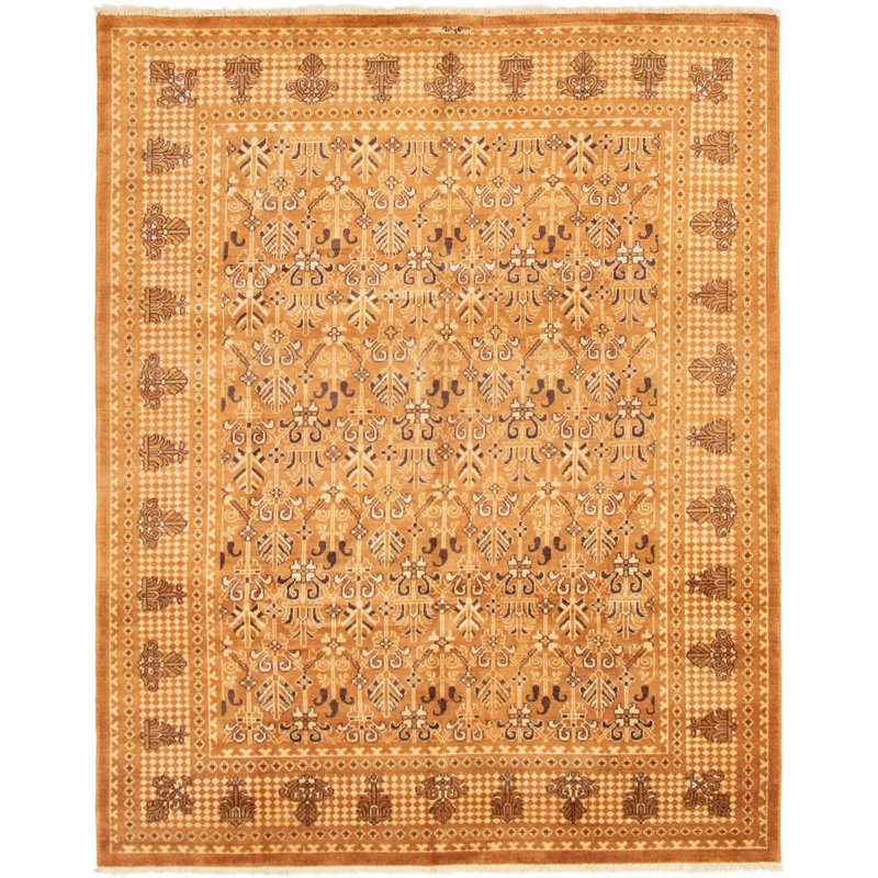 Tapis de la laine brune 10 pi x 9 pi 10 po à la main one-of-kind-noué la 2010 baluch Céline