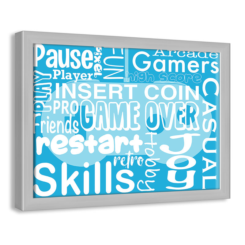 Décoration murale Juvenile Gaming, H 11 po x l 15 po x P 1,19 po, Encadré de boîte argent