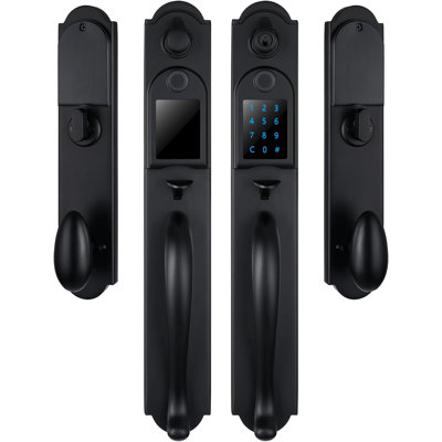 Fingerprint Double Door Handle Set with Keypad Deadbolt, Right Hand