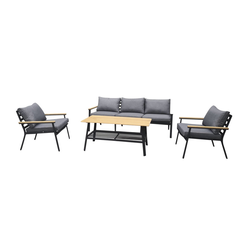 Salvador 5 Seater Sofa Set, Black