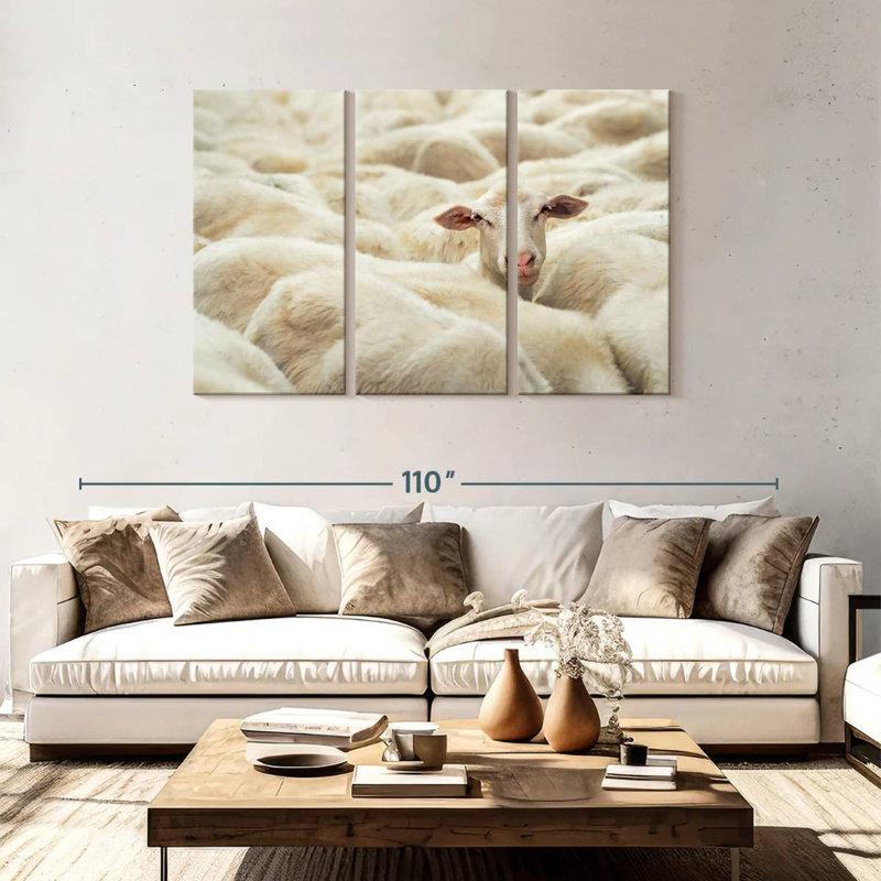 Brampt Curious Sheep, 48" H x 74" W