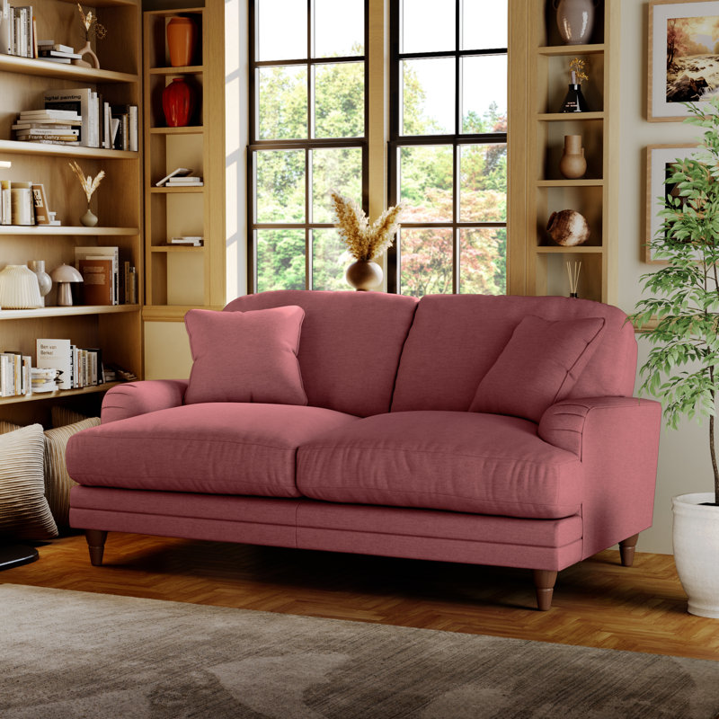 Adaku 2 Seater Sofa, Plum, Burnished Beech