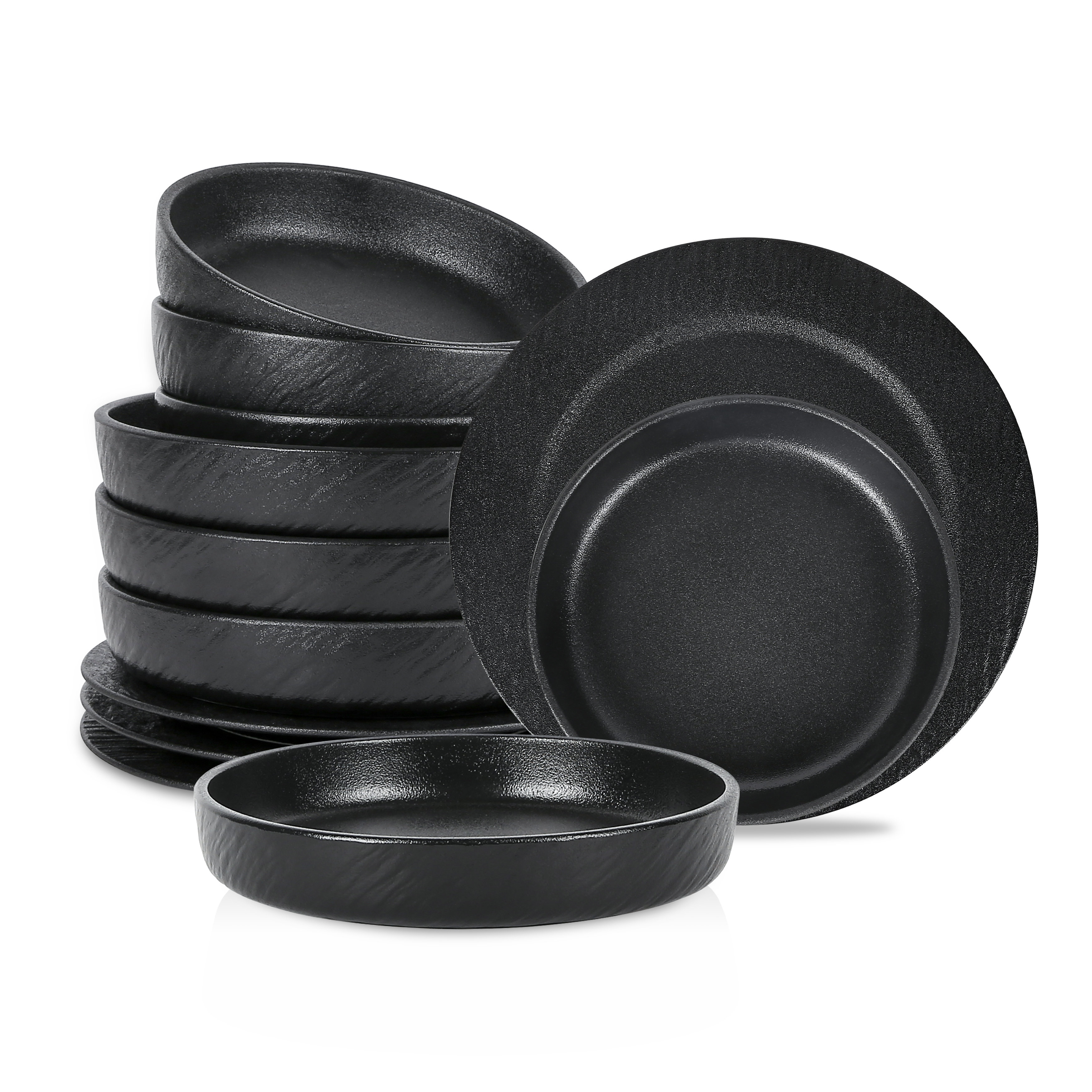 Stone Lain Amy Service De Table En Porcelaine 24 Pièces Pour 6 Personnes, Bleu Marine