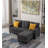 81" 4-Piece Upholstered Sofa with Storage Ottoman-396579266