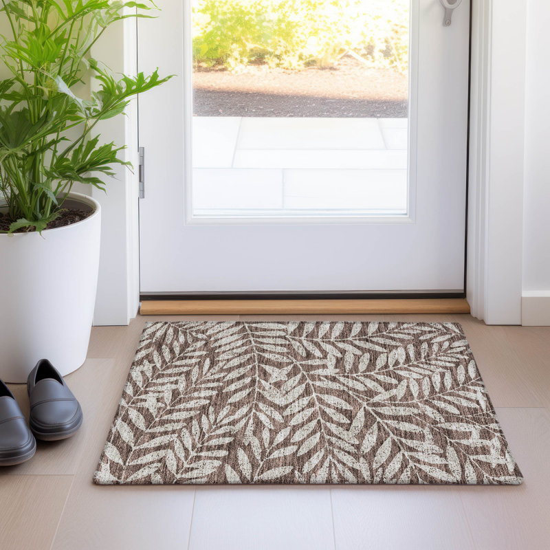 Premium Machine Washable Prisco Brown Rug, Rectangle 1'8" x 2'6"