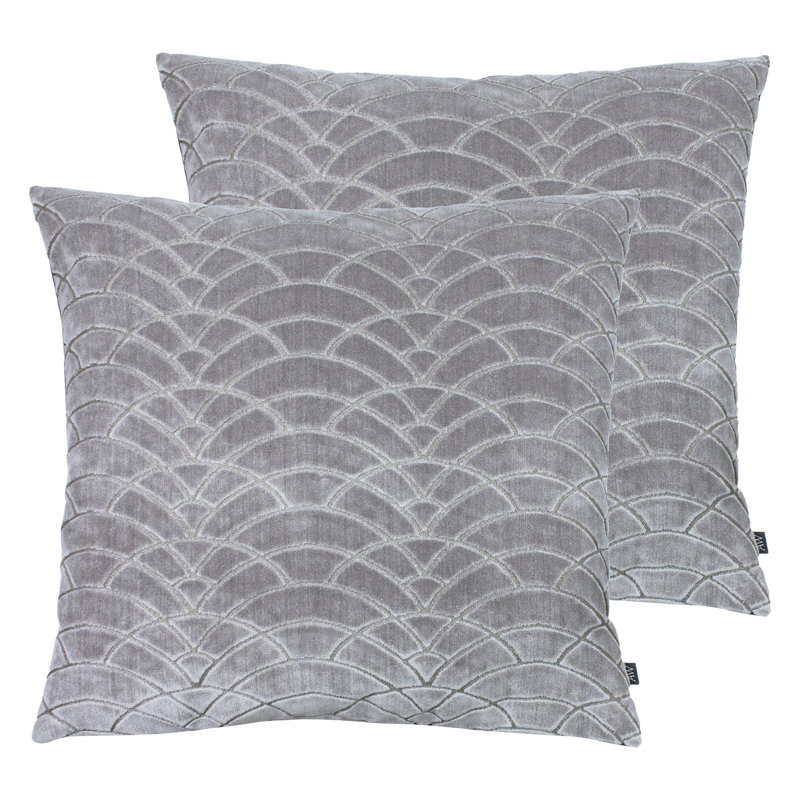 Geometric Square Cushion, Smoke/Steel