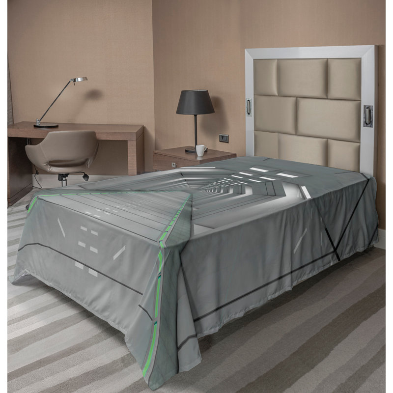 Couloir à drap plat gris Ambesonne, Drap plat pour lit simple TG