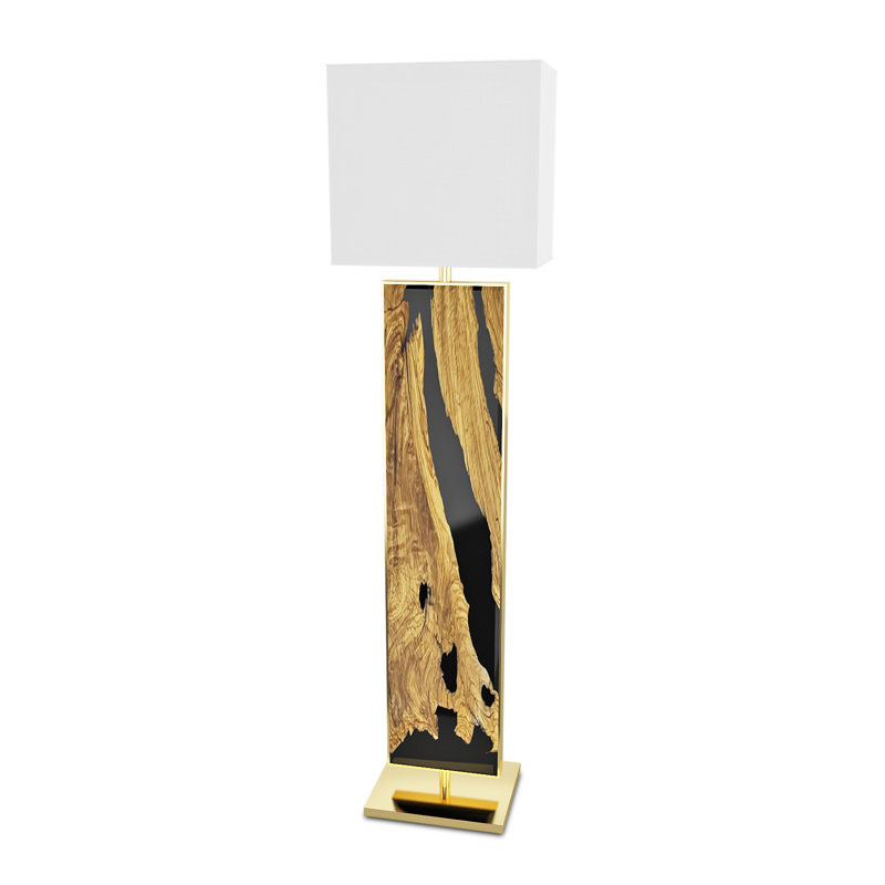 Arditi 60'' Column Floor Lamp, Black/Gold