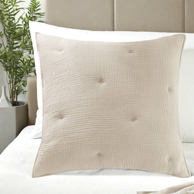 Ensemble de literie moderne en coton, taie d'oreiller carrée 66 x 66 cm, couleur taupe