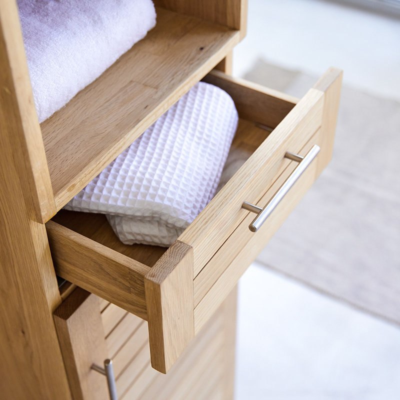 Soho Solid Oak Narrow Bathroom Cabinet