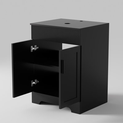Base de meuble-lavabo simple 24 po seulement, lavabo vasque non inclus, bande cannelée