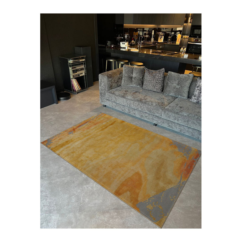 Tapis décoratif moderne classique en osier lavable à la machine, Rectangle 3 pi 3 po x 4 pi 11 po