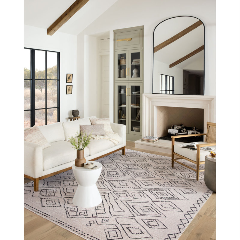 Tapis marocain colombe / gris anthracite Vance, Rectangle 7 pi 10 po x 10 pi