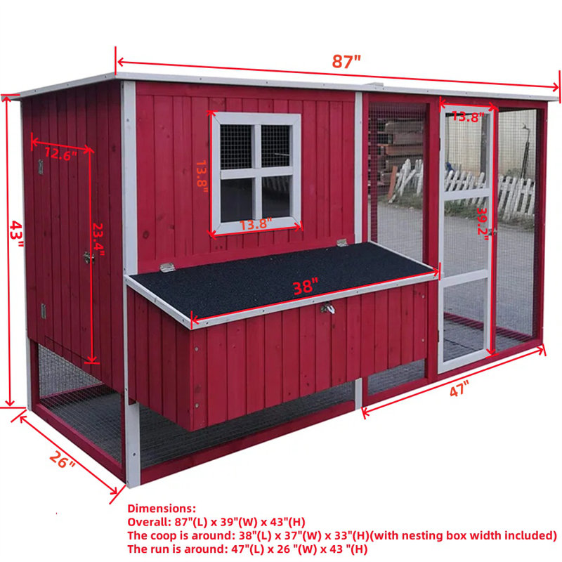 Azyaan 23 Square Feet Chicken Coop with Chicken Run For Up To 5 Chickens