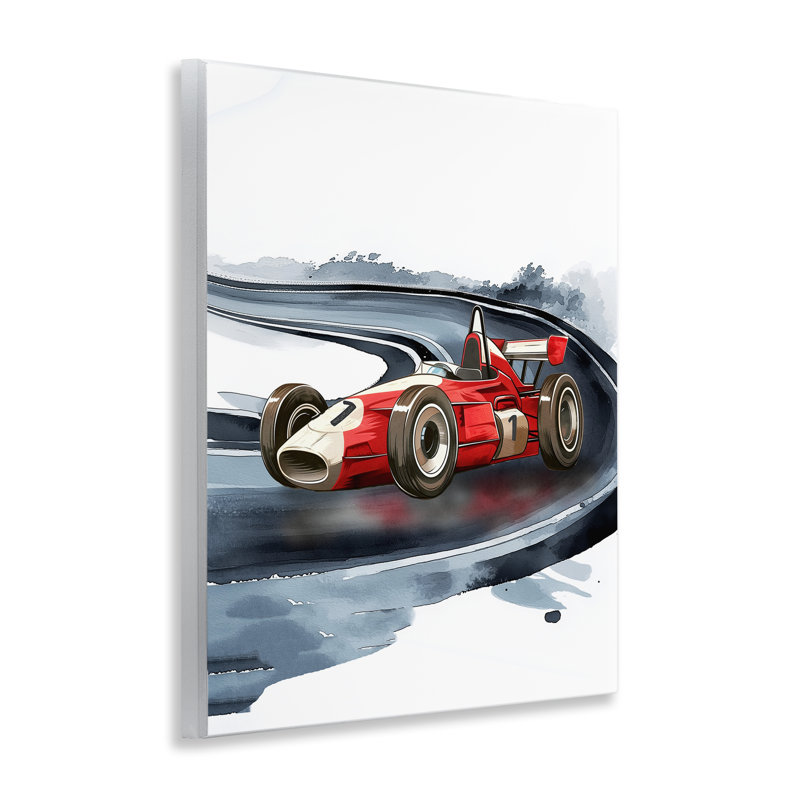 Plaque murale rétro de voiture de course, design par Christine Simpson Art