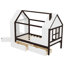 Lit plateforme simple avec tiroirs, lit maison en bois massif avec tablettes, conception enfantine-404432156
