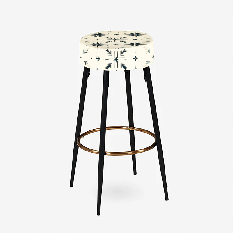 Ensemble de 2 tabourets de bar à motif géométrique neutre Nomad Ii Boho