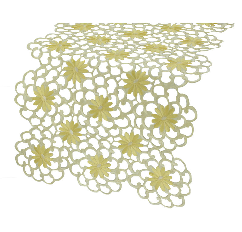 Chemin de table Alyxs, L 54 po x l 15 po, Jaune
