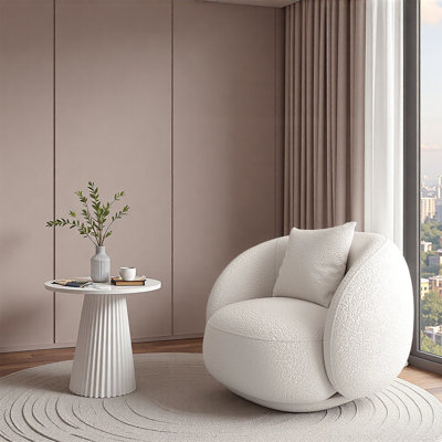 Modern minimalist lambskin single-person sofa