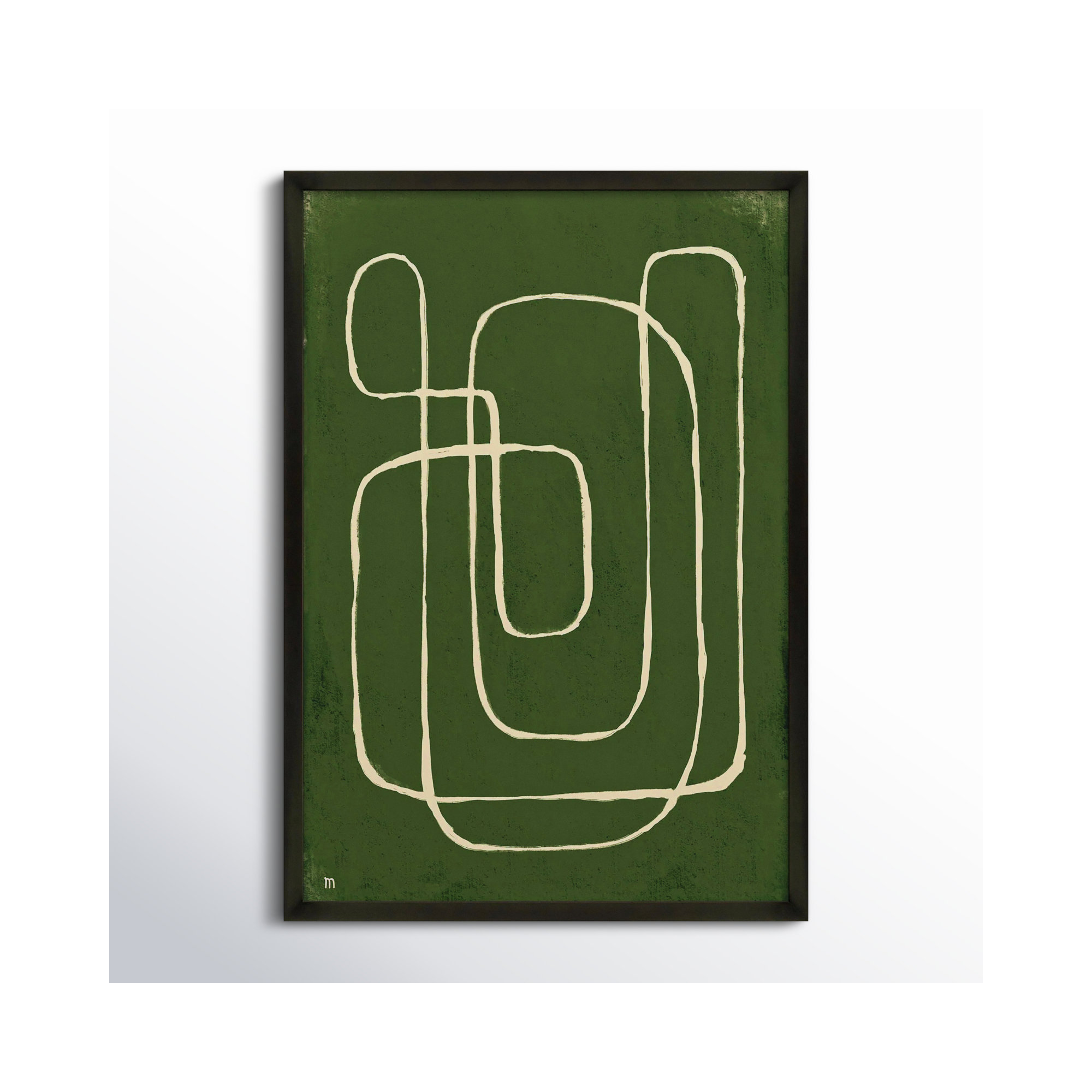 Line Works 2 by StudioM, 38" H x 26.5" W x 1.25" D, Black Framed Paper