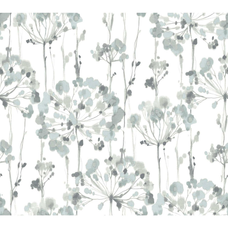 Papier peint Flourish, Bleu / gris