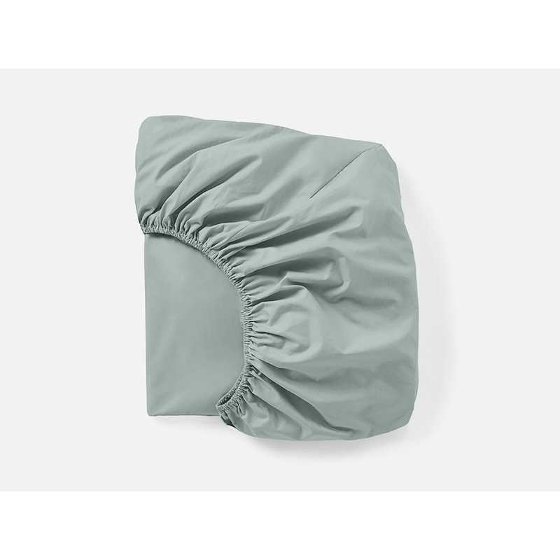 Drap-housse raffiné en percale biologique, Drap-housse de taille simple, Seafoam
