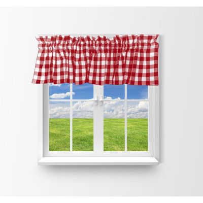 Gingham Checkered Print Window Valance