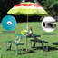 Seavey Rectangular Metal Folding Outdoor Camping Table With Umbrella Hole , 135cm cm W 84.5cm cm D