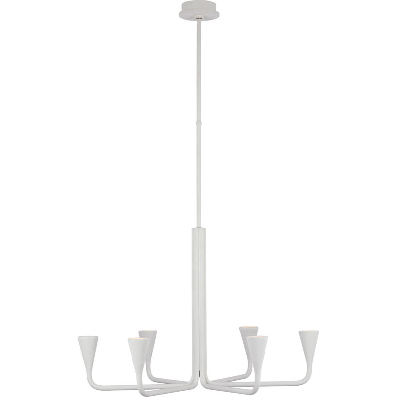Brassica 6 - Light LED Chandelier, Plaster White