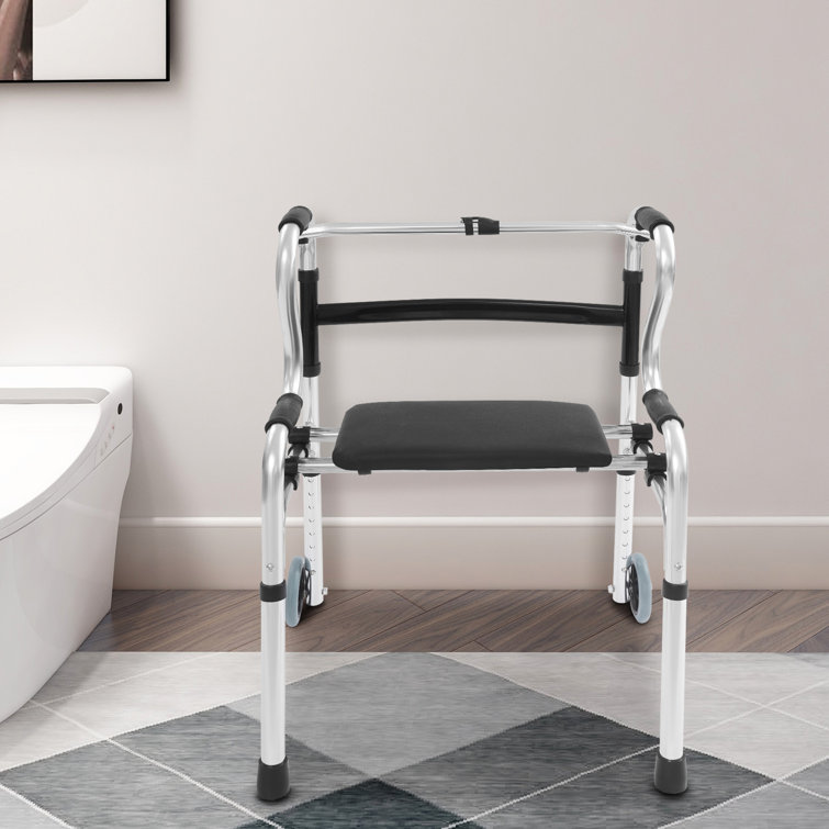 Adjustable Walker With Wheels Foldable Walker Stand Up Walker Foldable Chair For Adult