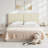 Upholstered Headboard Queen Size, Solid Wood Head Board with Sturdy Metal Legs, Faux Leather,Height Adjustable, Beige-338741447-338741450